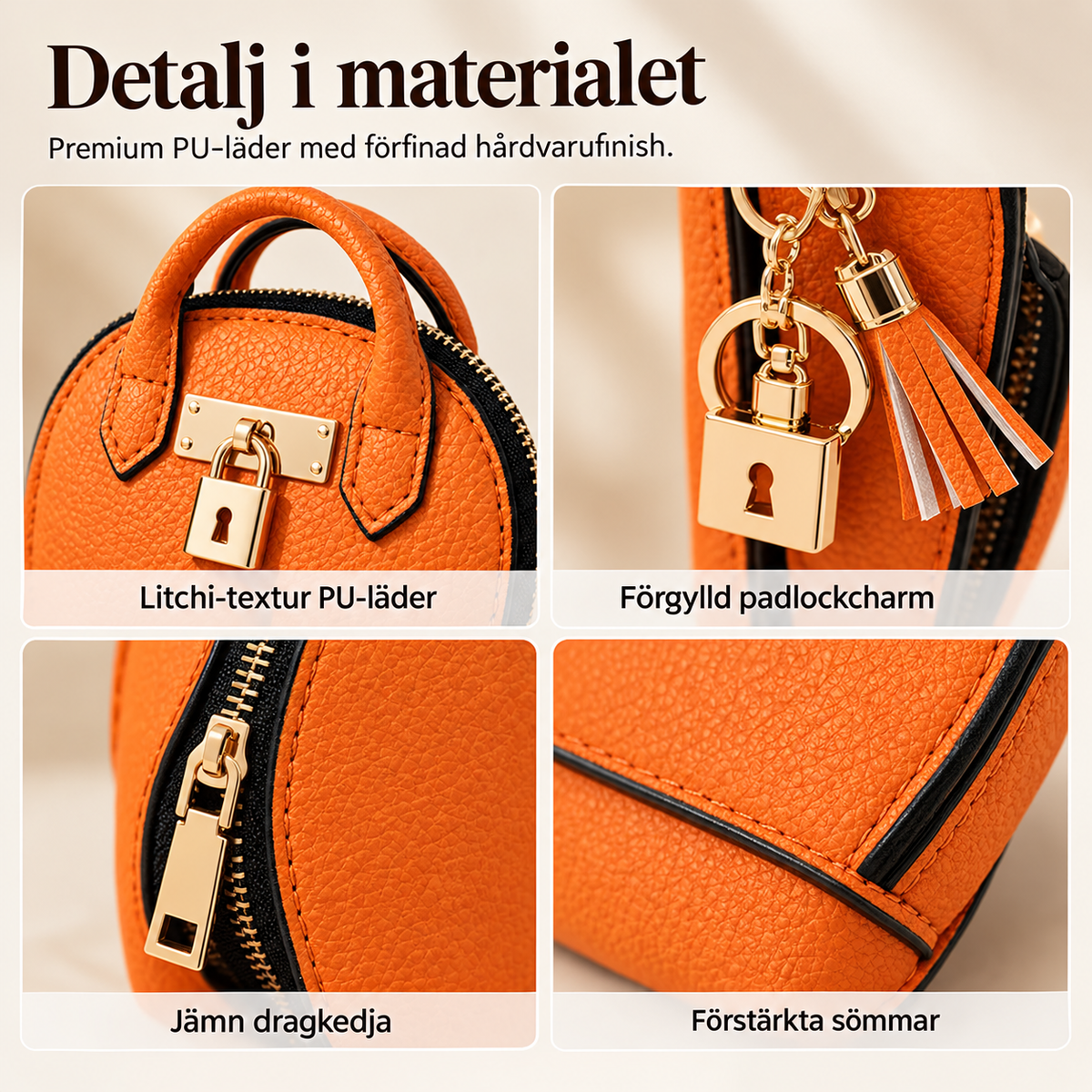 🌸 50 % RABATT JUST NU! 🌸 Mini-väska i form av ett snäckskal, nyckelring, PU-läder, läppstift, myntficka
