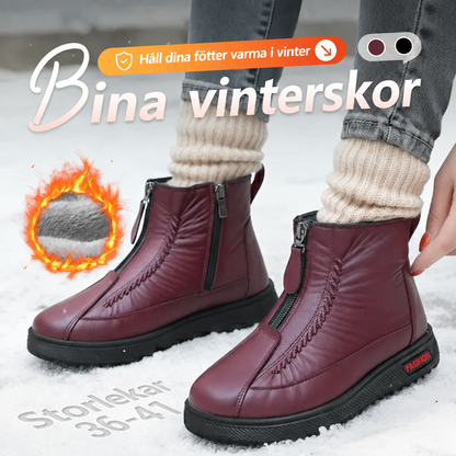 ❄️ 50% RABATT! Dams Varmfodrade Ankelstövlar med Dragkedja – Stilrena, Vinterklara & Bekväma👢💕