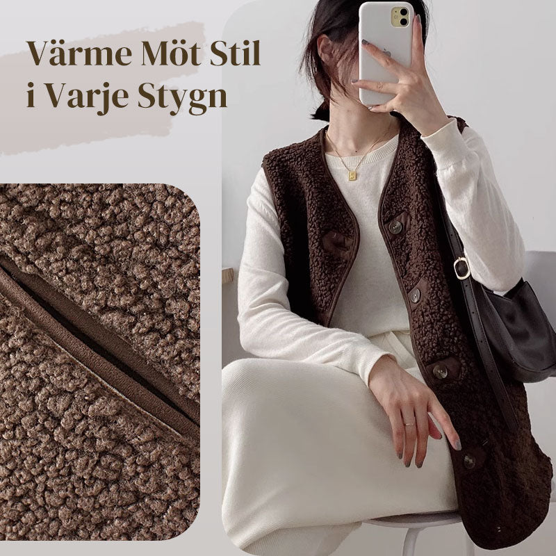 🧥 Kvinnors höstväst – knäppbar, kort och varm, mjuk och bekväm, perfekt för höst och vinter! ✨