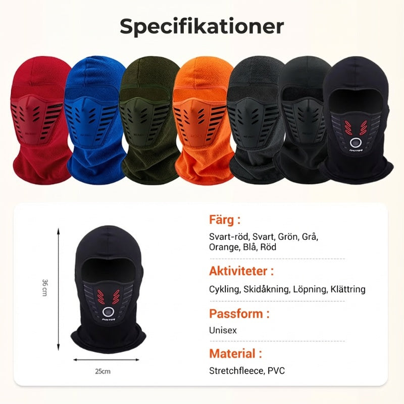 💥Årets slutrea – 49 % rabatt💞 Vindtät helmask för vinterbruk, unisex