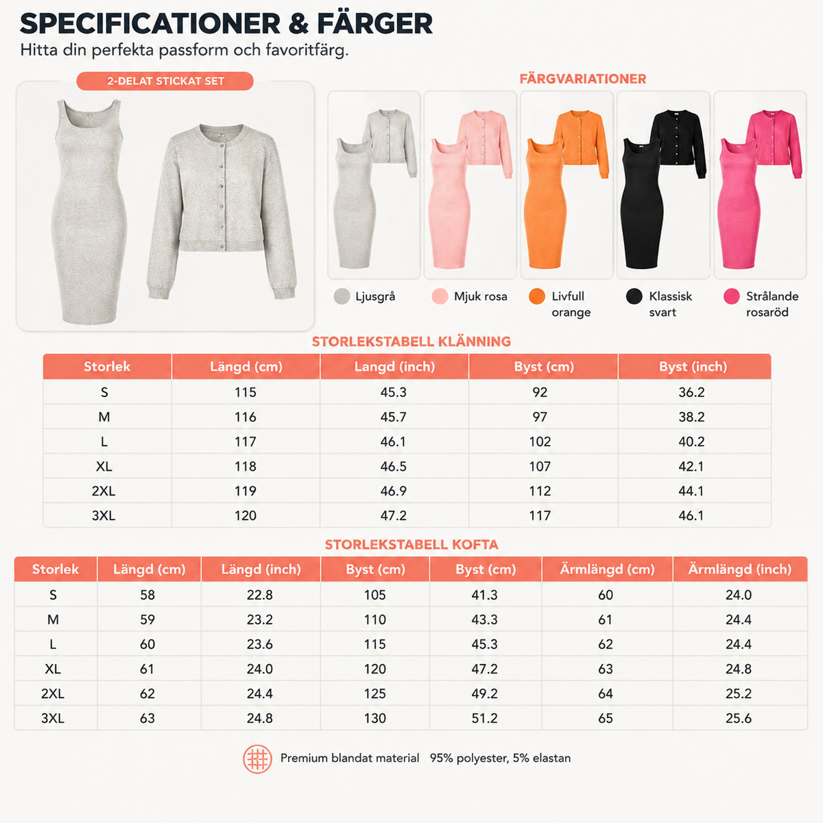 Elegant set med camisoleklänning och kort jacka för damer