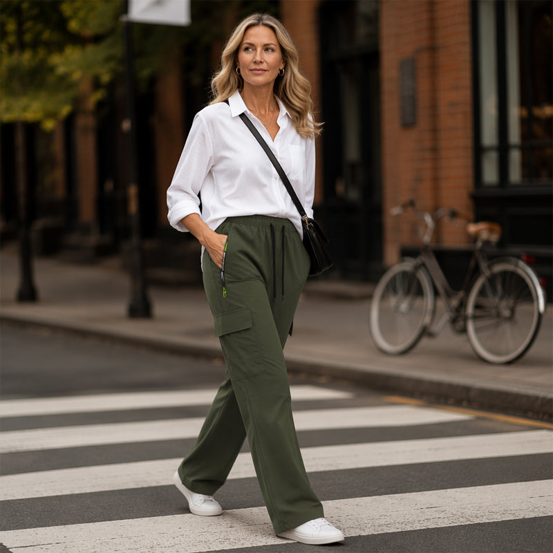 👖 BEGRÄNSAD TID: 50 % RABATT! 💥 Vintage-cargobyxor för dam med fickor – lös passform, andningsbara, justerbar midja ✨