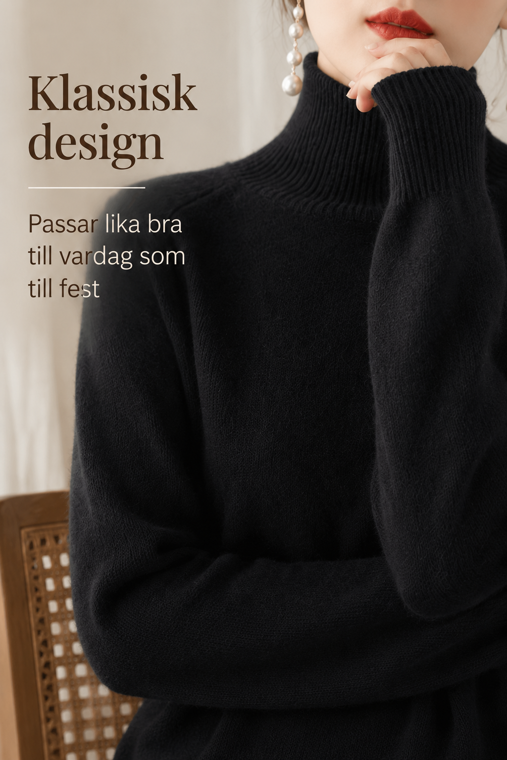 🍂Nya höstnyheter|Mjuk Stickad Polotröja för Dam – Elegant Varm Tröja för Höst & Vinter