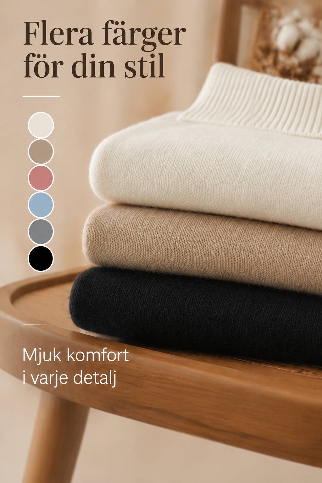 🍂Nya höstnyheter|Mjuk Stickad Polotröja för Dam – Elegant Varm Tröja för Höst & Vinter