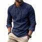 🔥HOT SALE🔥Men's Vintage V-neck T-shirt Linen Pirate Medieval Viking Gothic Tops Shirts Long Sleeved