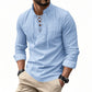 🔥HOT SALE🔥Men's Vintage V-neck T-shirt Linen Pirate Medieval Viking Gothic Tops Shirts Long Sleeved