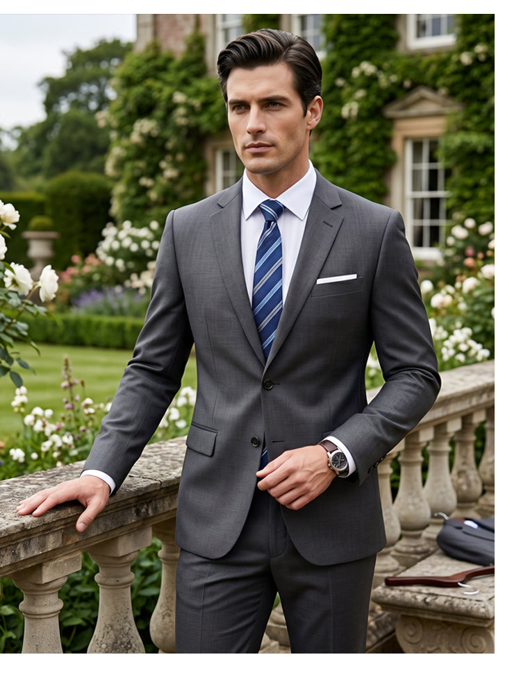 🤵 50% RABATT NU! 💼 Herr Tvådelad Kostym i Modern Passform – Andningsbar, Skrynkelfri & Professionell Stil ✨