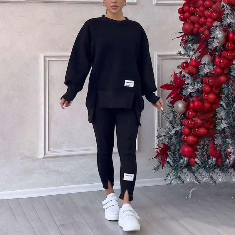 👚 Avslappnat Set med Sweatshirt och Leggings för Kvinnor - Mjukt och Andas Material för Vardag och Träning 🏃‍♀️💫