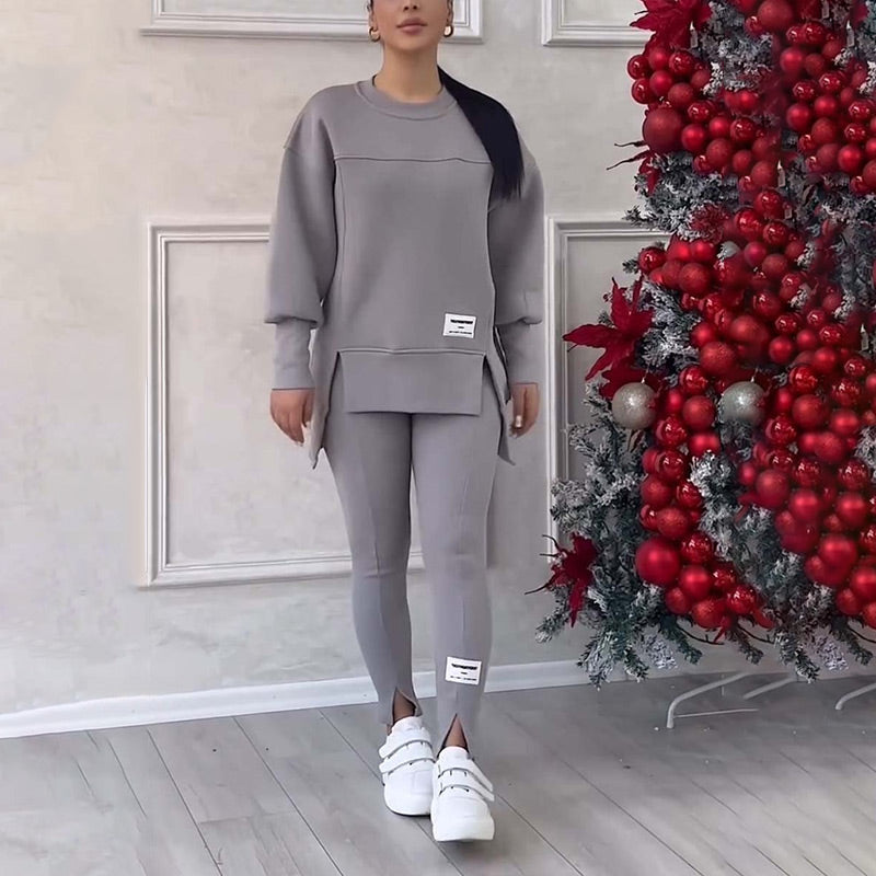 👚 Avslappnat Set med Sweatshirt och Leggings för Kvinnor - Mjukt och Andas Material för Vardag och Träning 🏃‍♀️💫