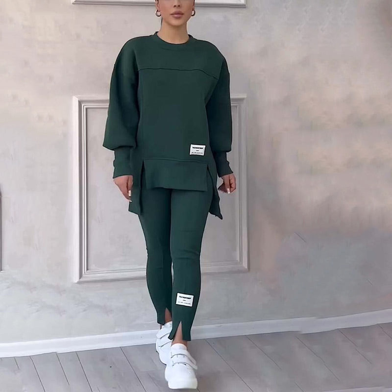 👚 Avslappnat Set med Sweatshirt och Leggings för Kvinnor - Mjukt och Andas Material för Vardag och Träning 🏃‍♀️💫