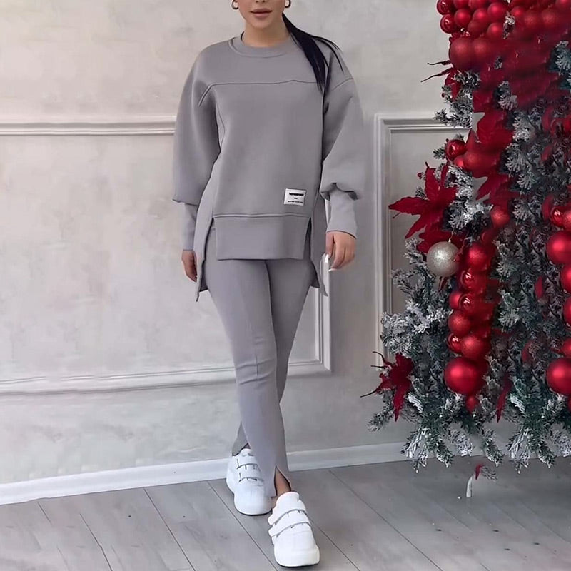 👚 Avslappnat Set med Sweatshirt och Leggings för Kvinnor - Mjukt och Andas Material för Vardag och Träning 🏃‍♀️💫