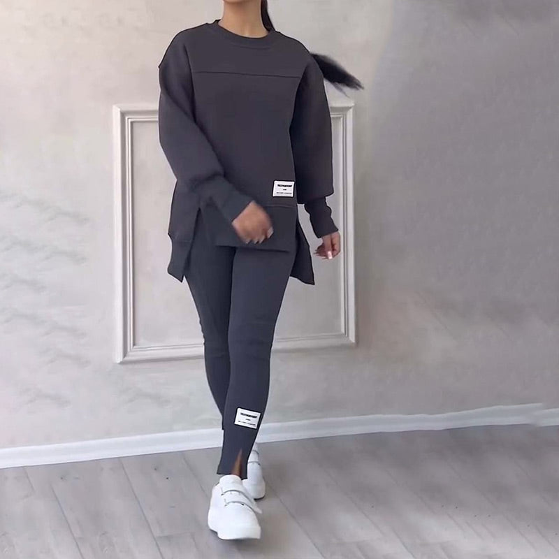 👚 Avslappnat Set med Sweatshirt och Leggings för Kvinnor - Mjukt och Andas Material för Vardag och Träning 🏃‍♀️💫