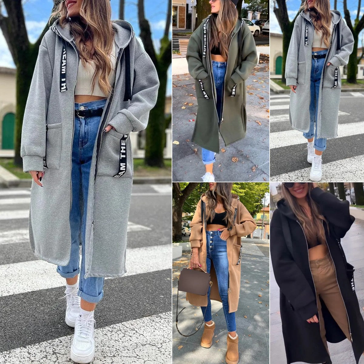 🔥Essentiella outfits för dejter✨ Lång tröja med huva för dam🍂
