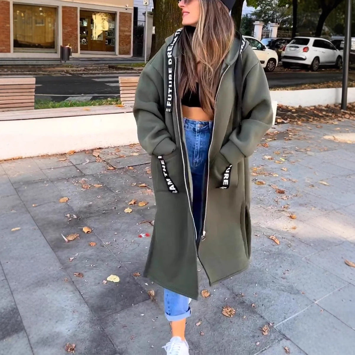 🔥Essentiella outfits för dejter✨ Lång tröja med huva för dam🍂