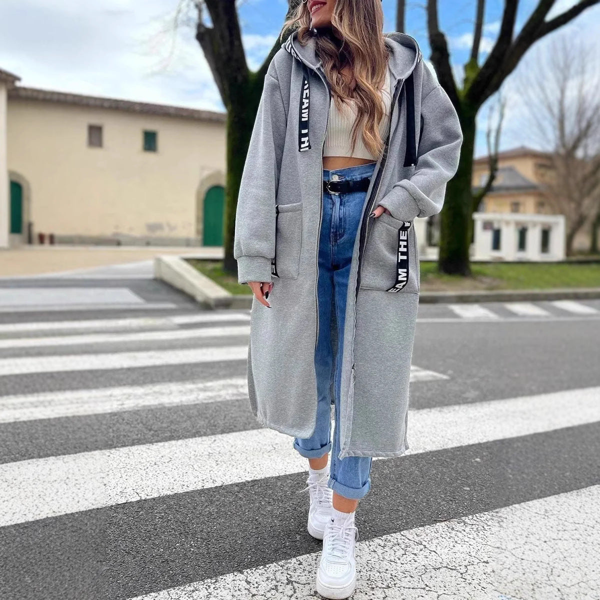 🔥Essentiella outfits för dejter✨ Lång tröja med huva för dam🍂