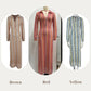 Bondi Beach Knit Colorful Wave Print Long Sleeve Vacation Maxi Dress