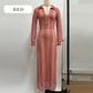 Bondi Beach Knit Colorful Wave Print Long Sleeve Vacation Maxi Dress