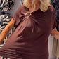 Women's Stylish Asymmetric Neckline Short Sleeve Top