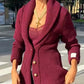 Women's Deep-Neck Front-Button Knit Sweater