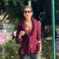 Women's Deep-Neck Front-Button Knit Sweater