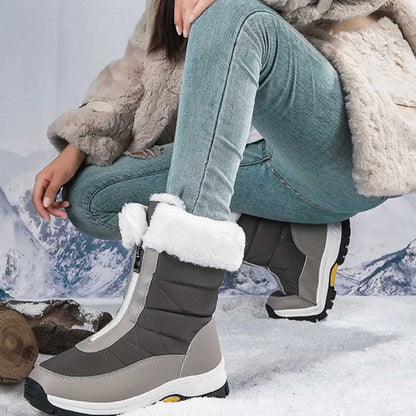 👢 60% RABATT NU! ✨ Dam Halkfria Varma Snöstövlar - Vattentät Termisk Isolation med Dragkedja för Extremt Kallt Väder ❄️🔒