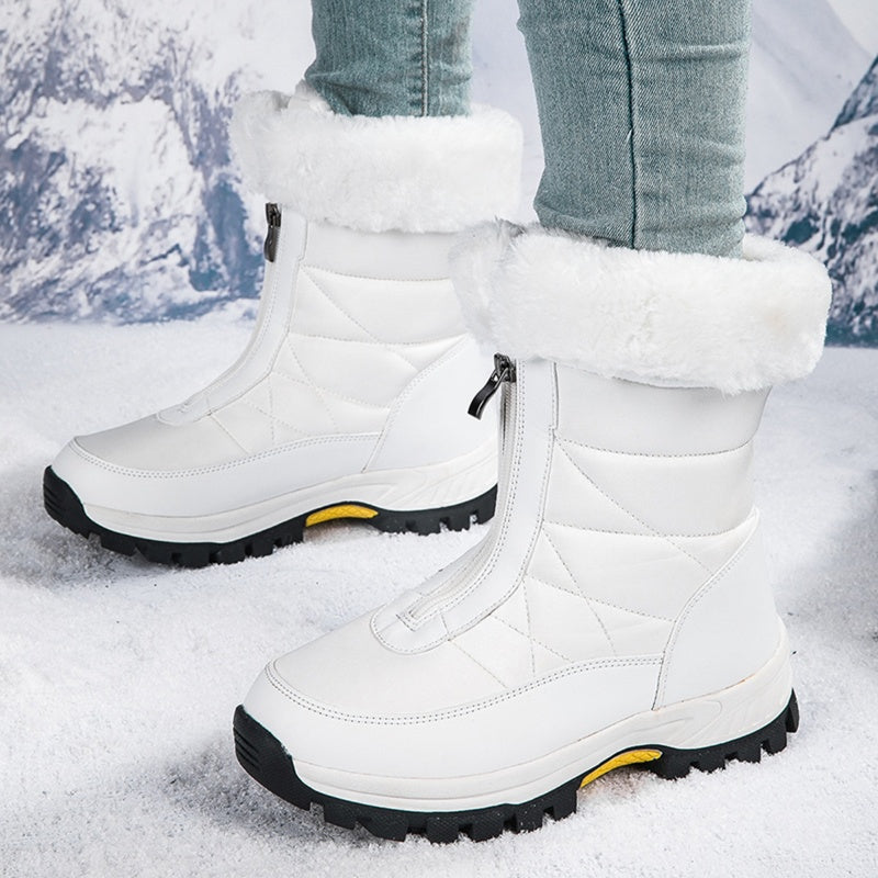 👢 60% RABATT NU! ✨ Dam Halkfria Varma Snöstövlar - Vattentät Termisk Isolation med Dragkedja för Extremt Kallt Väder ❄️🔒
