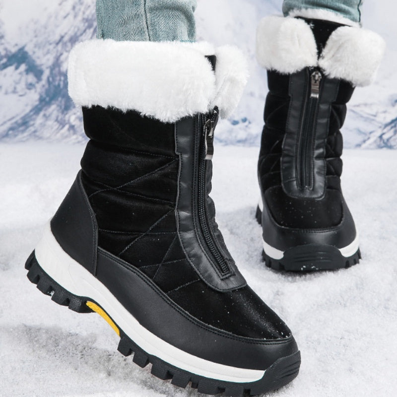 👢 60% RABATT NU! ✨ Dam Halkfria Varma Snöstövlar - Vattentät Termisk Isolation med Dragkedja för Extremt Kallt Väder ❄️🔒