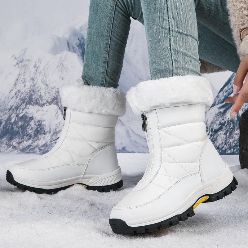👢 60% RABATT NU! ✨ Dam Halkfria Varma Snöstövlar - Vattentät Termisk Isolation med Dragkedja för Extremt Kallt Väder ❄️🔒