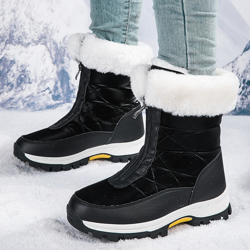 👢 60% RABATT NU! ✨ Dam Halkfria Varma Snöstövlar - Vattentät Termisk Isolation med Dragkedja för Extremt Kallt Väder ❄️🔒