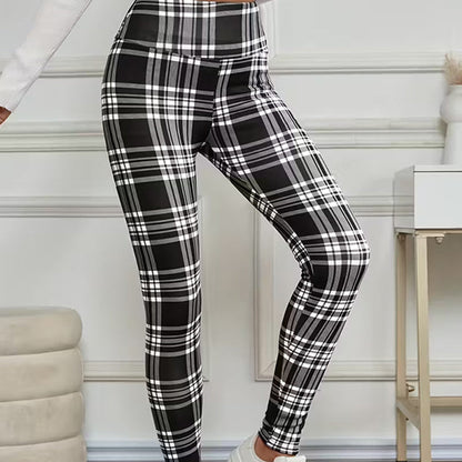 Rutiga leggings för damer – mjuka, stretchiga och snygga vinterplagg 🧣
