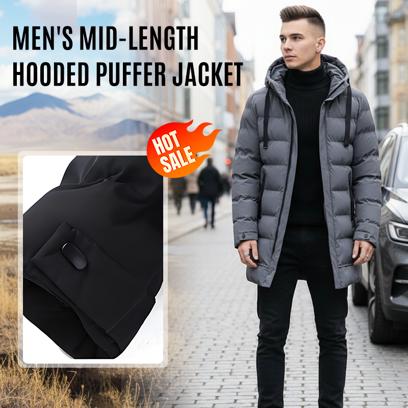 ✈️Fri frakt🔈🔈Vinternyttiga produkter - 50% RABATT❄️Medellång dunjacka med huva för män