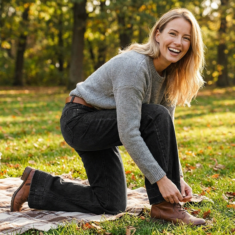 🎁Nya Tillskott 2026 – 👖50% Rabatt💥Retro Flare Jeans för Kvinnor med Fickor