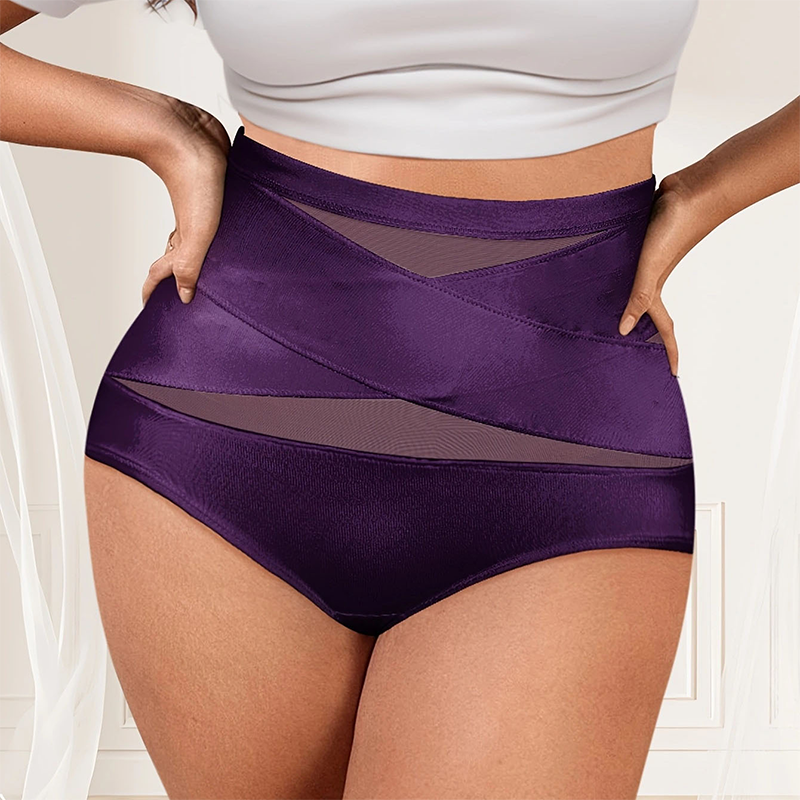 🌸 Sista dagen – Köp 2, få 1 förpackningar ✨ Plus-size högmidjade trosa med korsande magkontroll