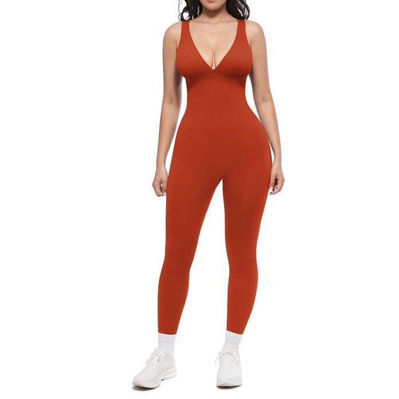 🥳HEFTIG REA 2026🥳💞ÖVER 50 000 SÅLDA EXEMPLAR!👵❤️ 35% RABATT! Heltidselasticerad jumpsuit med V-ringning för träning och yoga