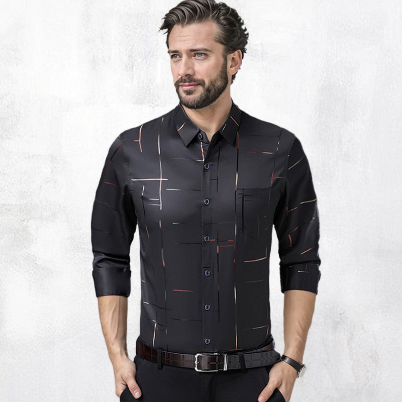 👔✨ 50% RABATT! | Strykfri Långärmad Skjorta för Män – Skrynkelfri, Premiumskärning & Bekväm!
