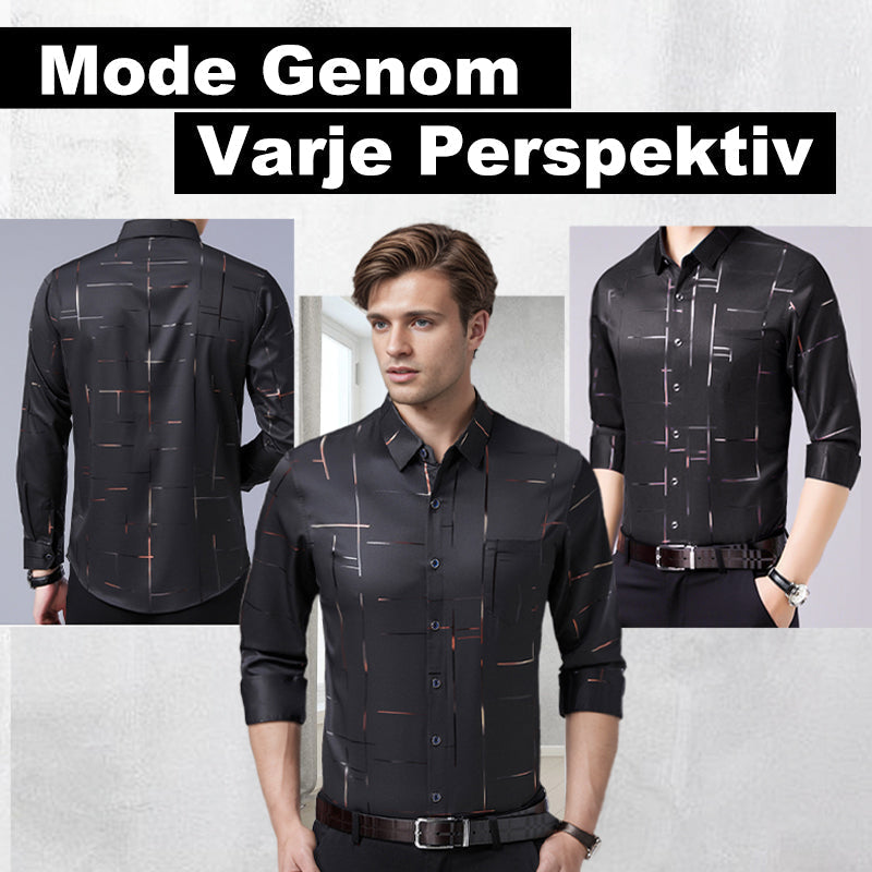 👔✨ 50% RABATT! | Strykfri Långärmad Skjorta för Män – Skrynkelfri, Premiumskärning & Bekväm!