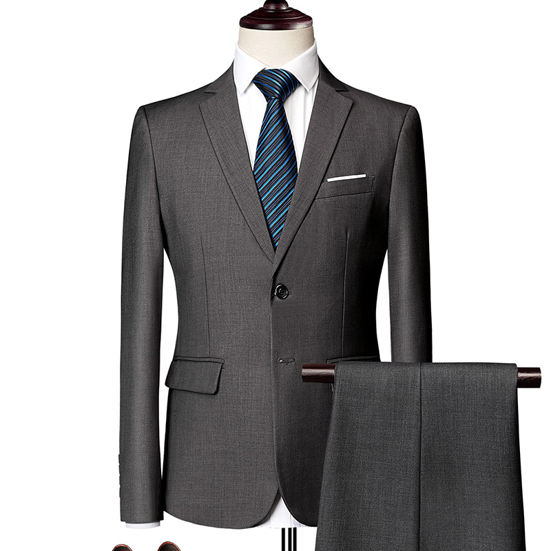 🤵 50% RABATT NU! 💼 Herr Tvådelad Kostym i Modern Passform – Andningsbar, Skrynkelfri & Professionell Stil ✨