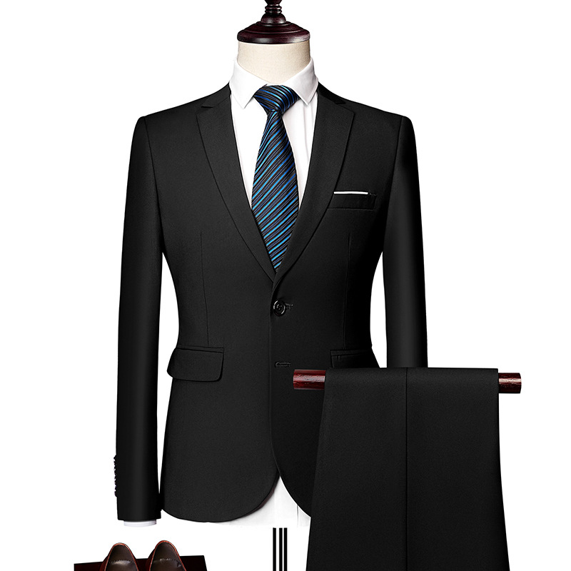 🤵 50% RABATT NU! 💼 Herr Tvådelad Kostym i Modern Passform – Andningsbar, Skrynkelfri & Professionell Stil ✨