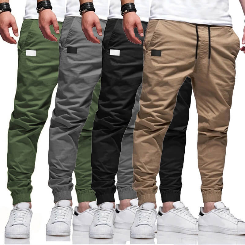 👖 50% RABATT NU! 🏃 Herr Casual Joggers – Dragsko Elastisk Midja, Slim Fit & Hög Stretch – Perfekt För Alla Årstider 🌧️
