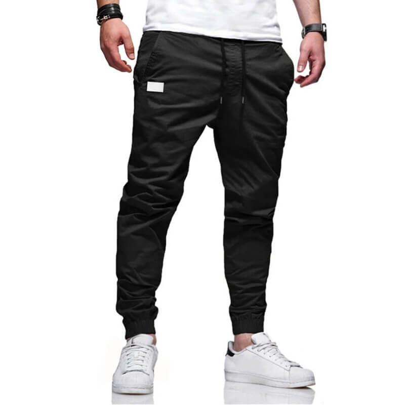 👖 50% RABATT NU! 🏃 Herr Casual Joggers – Dragsko Elastisk Midja, Slim Fit & Hög Stretch – Perfekt För Alla Årstider 🌧️
