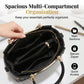 👜 50% RABATT NU! ✨ Dam Handväska med Topphandtag – V-sömnad, Guldbeslag & Flera Fack – Elegant & Rymlig för Arbete, Shopping eller Utekväll 💼