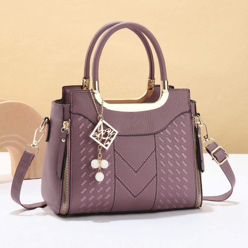 👜 50% RABATT NU! ✨ Dam Handväska med Topphandtag – V-sömnad, Guldbeslag & Flera Fack – Elegant & Rymlig för Arbete, Shopping eller Utekväll 💼