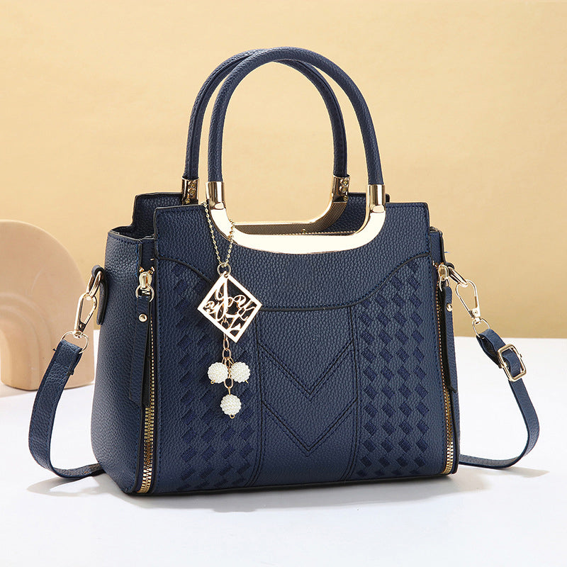 👜 50% RABATT NU! ✨ Dam Handväska med Topphandtag – V-sömnad, Guldbeslag & Flera Fack – Elegant & Rymlig för Arbete, Shopping eller Utekväll 💼