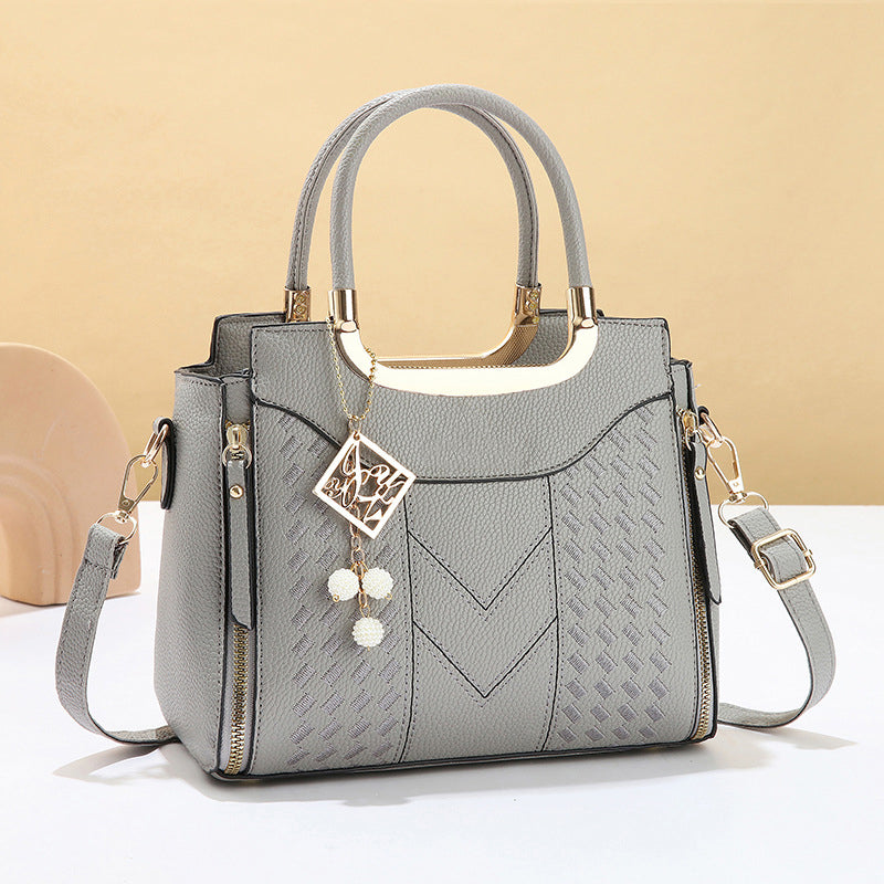 👜 50% RABATT NU! ✨ Dam Handväska med Topphandtag – V-sömnad, Guldbeslag & Flera Fack – Elegant & Rymlig för Arbete, Shopping eller Utekväll 💼