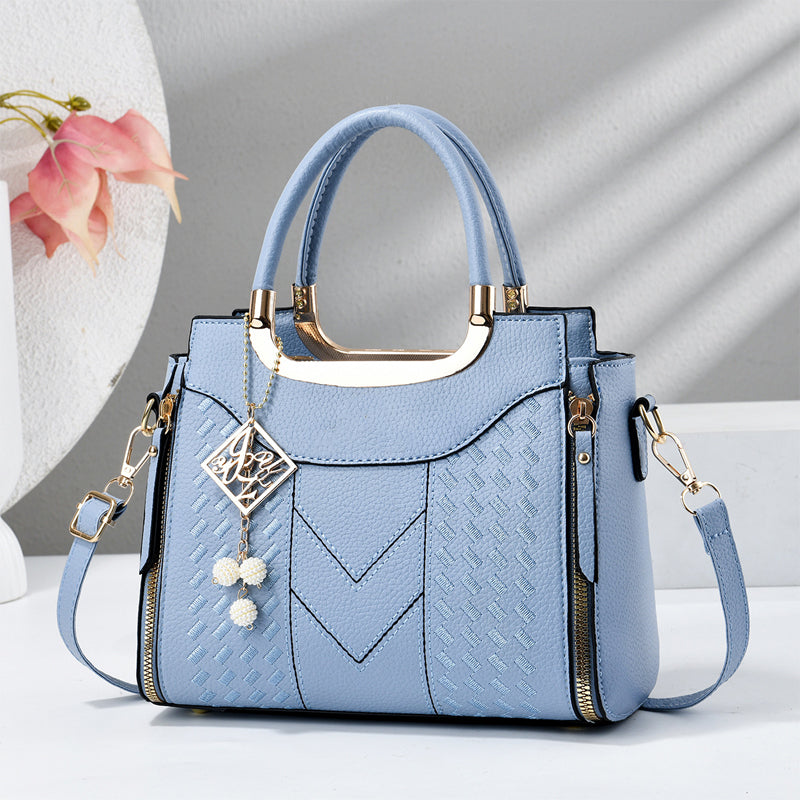 👜 50% RABATT NU! ✨ Dam Handväska med Topphandtag – V-sömnad, Guldbeslag & Flera Fack – Elegant & Rymlig för Arbete, Shopping eller Utekväll 💼