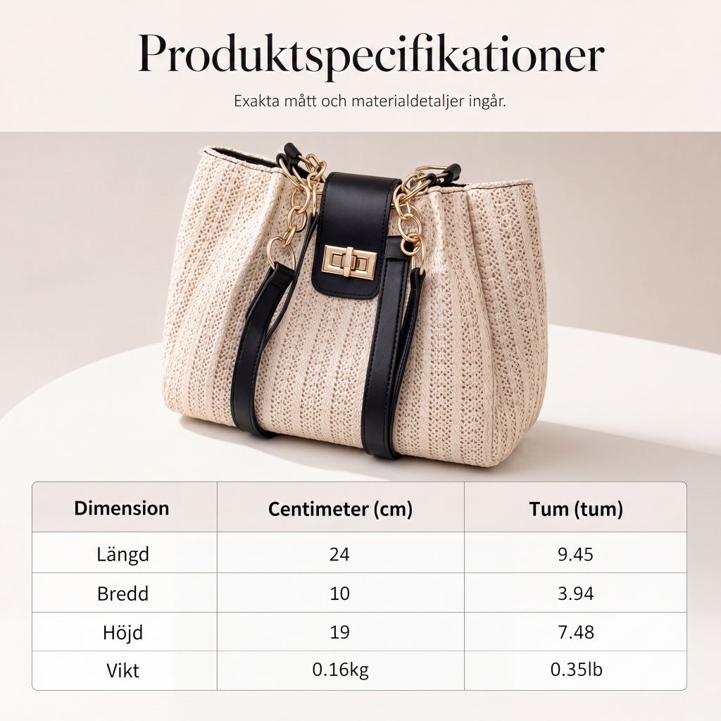 ✨50% RABATT NU! !✨Rymlig halmvæska för pendling