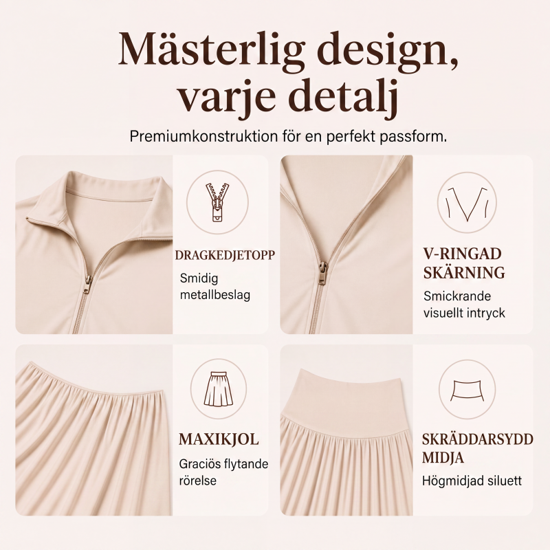 Nya ankomster📦👚 Stilren croppad topp med lång kjol – tidlös elegans för alla tillfällen