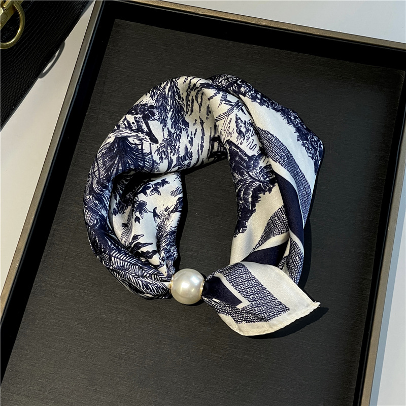 🌸Mjuk scarf med magnetiskt pärlspänne | Ingen knut behövs – enkel elegans på några sekunder