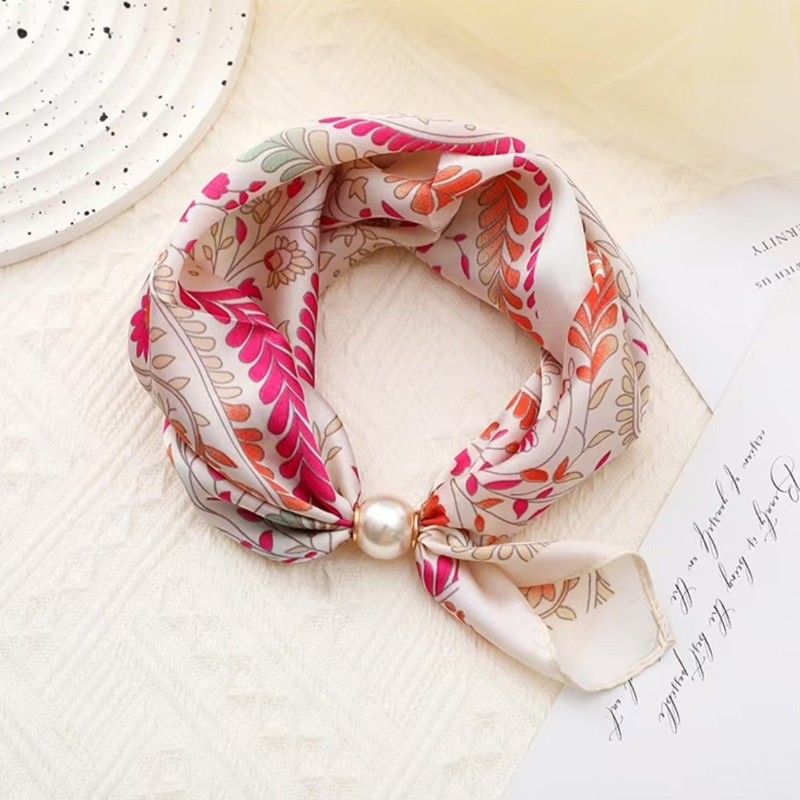 🌸Mjuk scarf med magnetiskt pärlspänne | Ingen knut behövs – enkel elegans på några sekunder