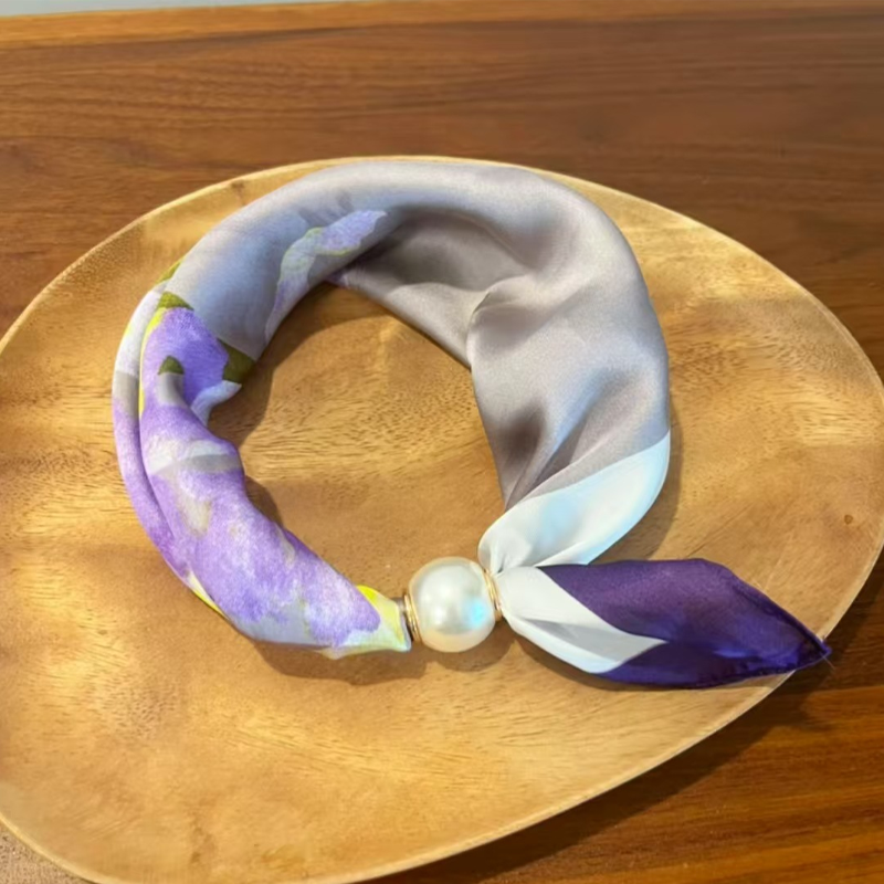 🌸Mjuk scarf med magnetiskt pärlspänne | Ingen knut behövs – enkel elegans på några sekunder